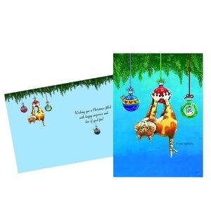 Performing Arts Upside Down Tabby Cat “What Now” Christmas Cards (52443), 18 ct